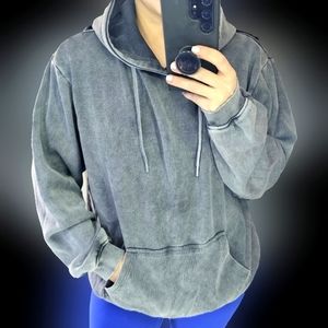 Pretty Little Thing Charcoal grey washed Hoodie sweater (size L)